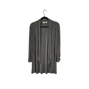 Chico's Travelers Womens Slinky Cardigan Size 12/14 Gray Neutral Preppy Career